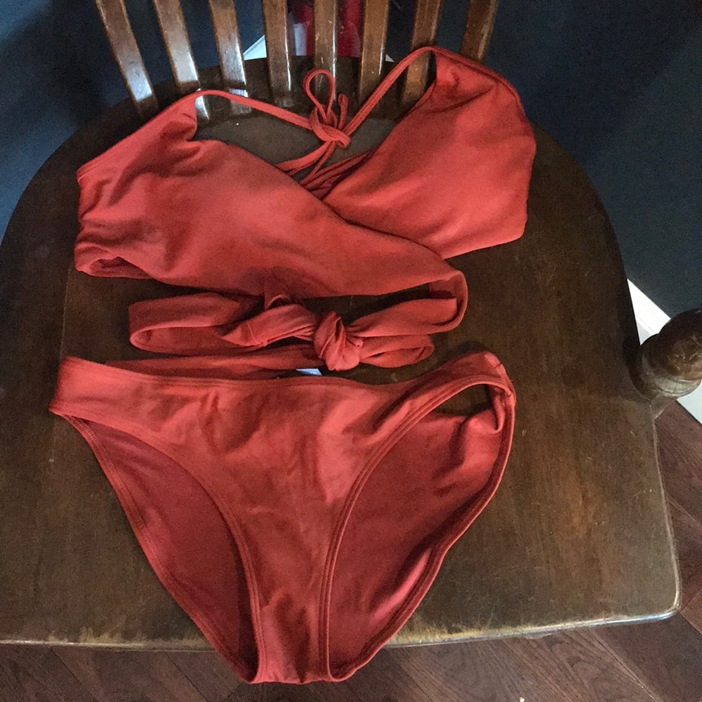 Aerie rust colored two piece bathing suit